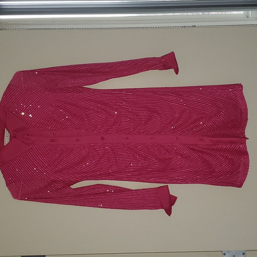 I T M F L pink sequin dress.